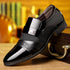 Men's Slip On Business Shoes Glossy Pointed Toe Office Footwear for Evening Events